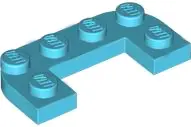 Medium Azure Plate, Round Corner 2 x 4 Double with 1 x 2 Cutout