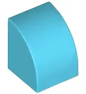 Medium Azure Slope, Curved 1 x 1