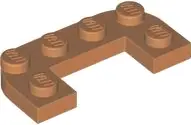 Medium Nougat Plate, Round Corner 2 x 4 Double with 1 x 2 Cutout