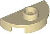 Tan Plate, Round 1 x 2 Half with 1 Stud (Jumper)