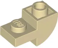 Tan Slope, Curved 2 x 1 Inverted with Recessed Stud