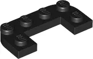 Black Plate, Round Corner 2 x 4 Double with 1 x 2 Cutout