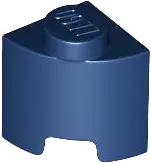 Dark Blue Brick, Round 1 x 1 Quarter