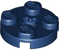 Dark Blue Plate, Round 2 x 2 with Axle Hole