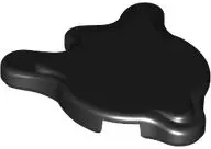 Black Tile, Round 2 x 2 Splat with Side Extensions
