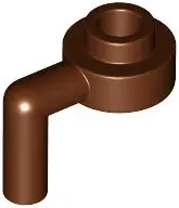 Reddish Brown Plate, Round 1 x 1 Open Stud with Bar Arm Down