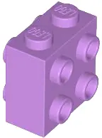 Medium Lavender Brick, Modified 1 x 2 x 1 2/3 with Studs on Sides