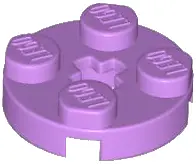 Medium Lavender Plate, Round 2 x 2 with Axle Hole