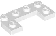 White Plate, Round Corner 2 x 4 Double with 1 x 2 Cutout