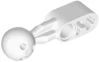 White Technic, Liftarm, Modified Ball Joint Straight 1 x 2 with 6 Holes in Ball
