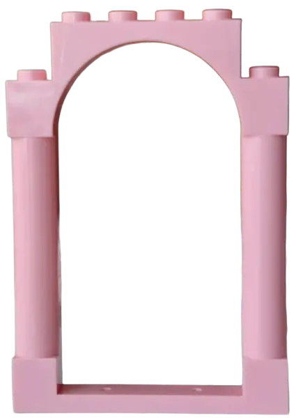 Warm Pink Door, Frame 1 x 6 x 7 Arched with Notches and Rounded Pillars