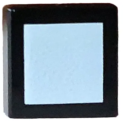 Black Tile 1 x 1 with White Square Large Pattern