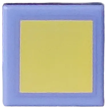 Blue Violet Tile 1 x 1 with Yellow Square Large Pattern