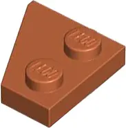 Dark Orange Wedge, Plate 2 x 2  Right