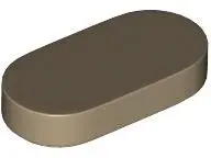 Dark Tan Tile, Round 1 x 2 Oval