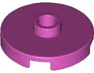 Magenta Tile, Round 2 x 2 with Open Stud