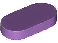 Medium Lavender Tile, Round 1 x 2 Oval