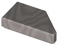 Metallic Silver Tile, Modified 1 x 2 Wedge Left