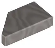 Metallic Silver Tile, Modified 1 x 2 Wedge Right