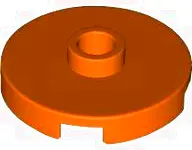Reddish Orange Tile, Round 2 x 2 with Open Stud