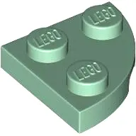 Sand Green Plate, Round Corner 2 x 2