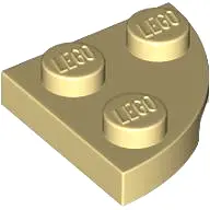 Tan Plate, Round Corner 2 x 2