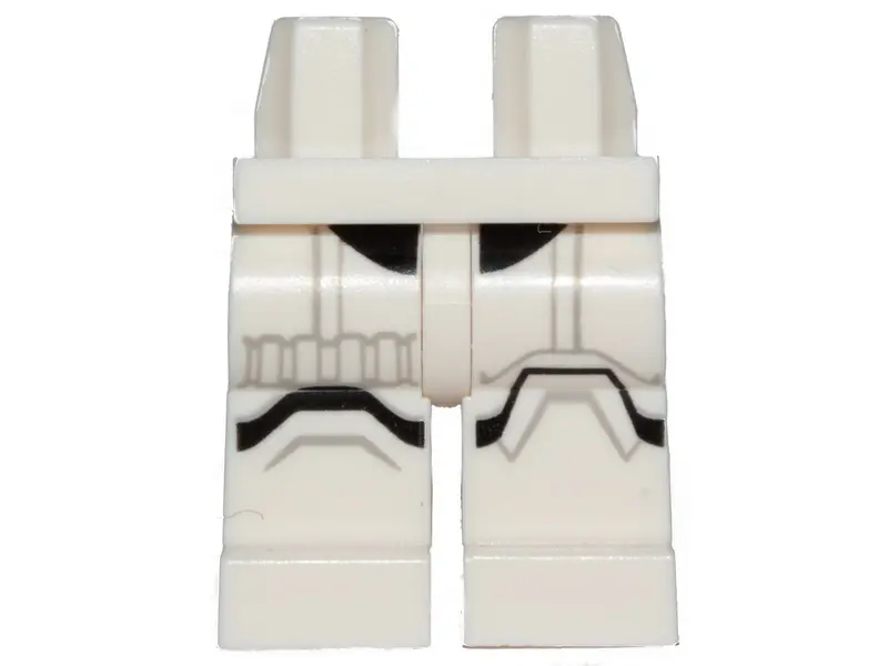 White Hips and Legs with SW Stormtrooper Black and Light Bluish Gray Markings Pattern