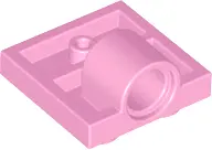 Bright Pink Plate, Modified 2 x 2 with Pin Hole - Full Cross Support Underneath