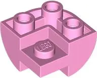 Bright Pink Slope, Curved 2 x 2 Inverted Corner with Recessed Stud