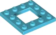 Medium Azure Plate, Modified 4 x 4 with 2 x 2 Open Center