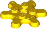 Yellow Plate, Round 2 x 2 Gear 6 Tooth