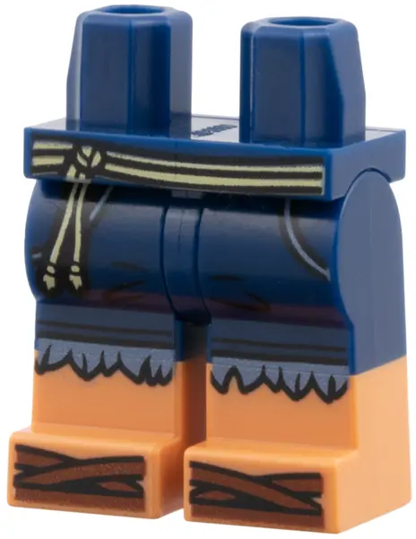 Dark Blue Hips and Legs with Molded Nougat Lower Legs / Boots and Printed Tan Rope Belt, Sand Blue C