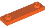 Reddish Orange Plate, Modified 1 x 4 with 2 Studs with Groove