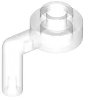 Trans-Clear Plate, Round 1 x 1 Open Stud with Bar Arm Down
