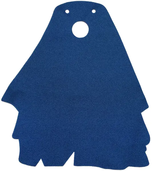 Dark Blue Cloth Cape, Tattered, Wide with Triangle Notches in Hem and 3 Holes, Large Buildable Figur
