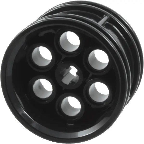 Black Wheel 30mm D. x 20mm Technic Racing Small, 6 Pin Holes
