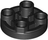 Black Tile, Round 2 x 2 Inverted