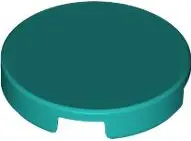 Dark Turquoise Tile, Round 2 x 2 with Bottom Stud Holder