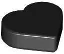 Black Tile, Round 1 x 1 Heart