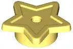 Bright Light Yellow Plate, Round 1 x 1 with Star and Small Pin Hole