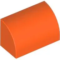 Reddish Orange Slope, Curved 1 x 2 with Bottom Stud Holder