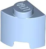 Bright Light Blue Brick, Round 1 x 1 Quarter