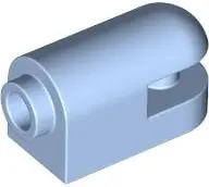Bright Light Blue Brick, Round 1 x 2 with Stud on 1 End, Cutaway with Bar on 1 End