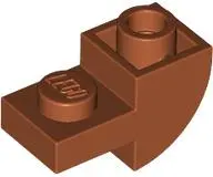 Dark Orange Slope, Curved 2 x 1 Inverted with Recessed Stud
