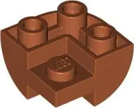 Dark Orange Slope, Curved 2 x 2 Inverted Corner with Recessed Stud