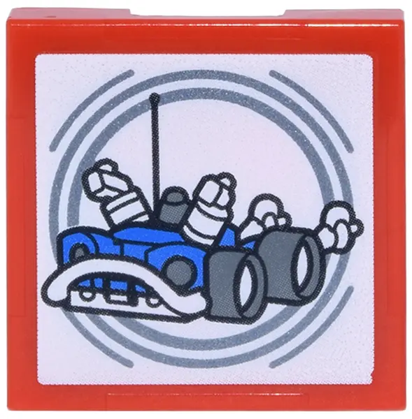 Red SMART Tag Tile 2 x 2 with Pokémon Trainer Buggy Pattern