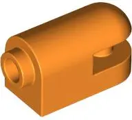 Orange Brick, Round 1 x 2 with Stud on 1 End, Cutaway with Bar on 1 End