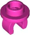 Dark Pink Plate, Round 1 x 1 with Clip on Bottom