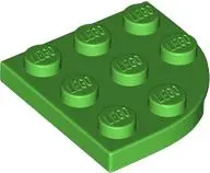 Bright Green Plate, Round Corner 3 x 3