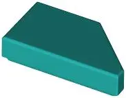 Dark Turquoise Tile, Modified 1 x 2 Wedge Left